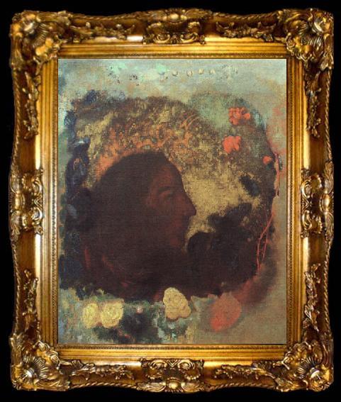 framed  Odilon Redon Portrait of Paul Gauguin, ta009-2